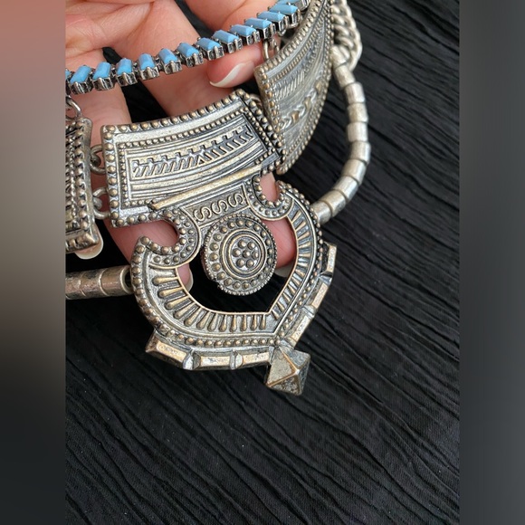 Sugarfix By Bauble Bar Silver-tone Statement Turquoise Dangling Bib - Picture 6 of 15